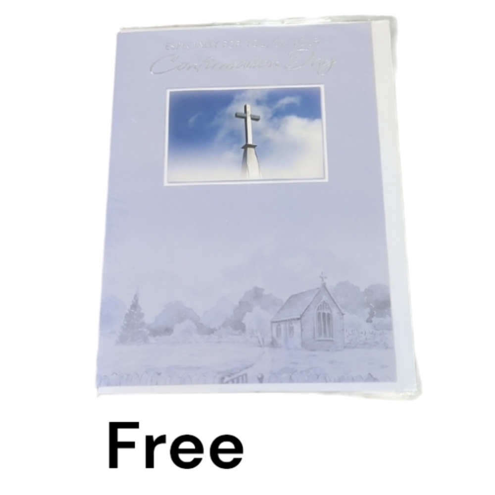 Free With Purchase Religious Confirmation Card with Cross